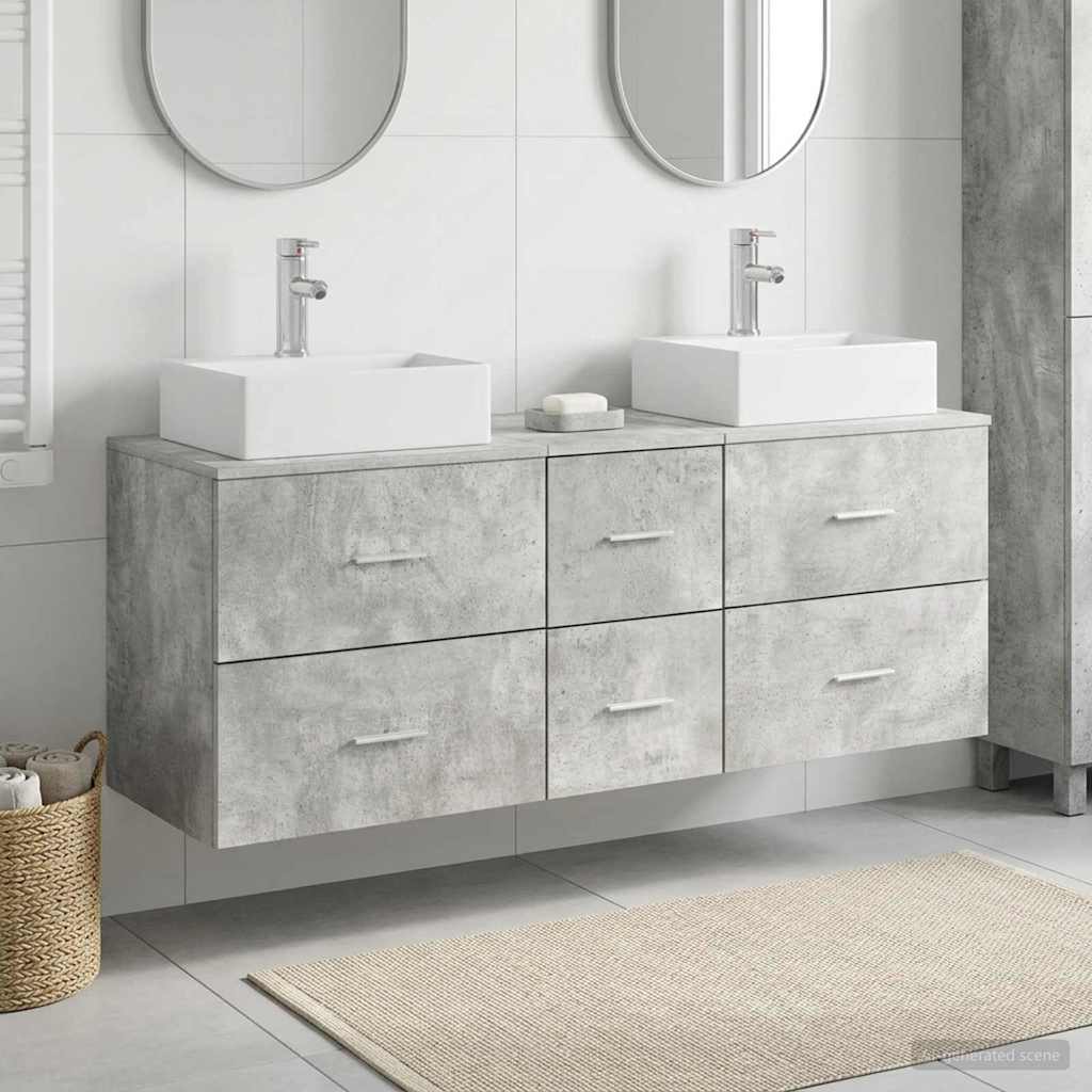 Badevrelsesskabst 3 stk. Betongr 49,5 x 41 x 62,5 cm
