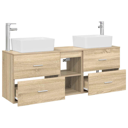 Badeværelsesskabsæt 3 stk. Sonoma-eg 53 x 34,5 x 63 cm