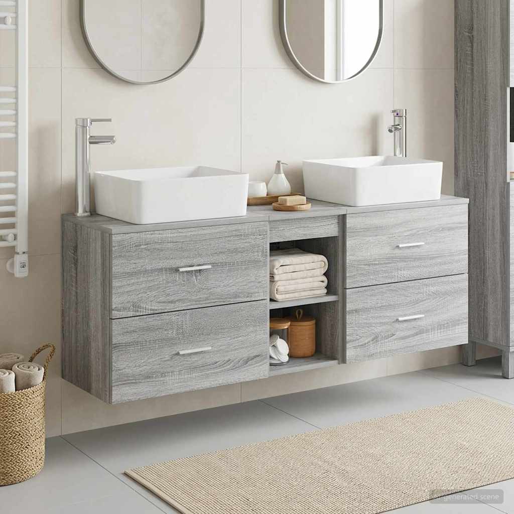 Badevrelsesskabst 3 stk. Gr Sonoma 53 x 34,5 x 63 cm