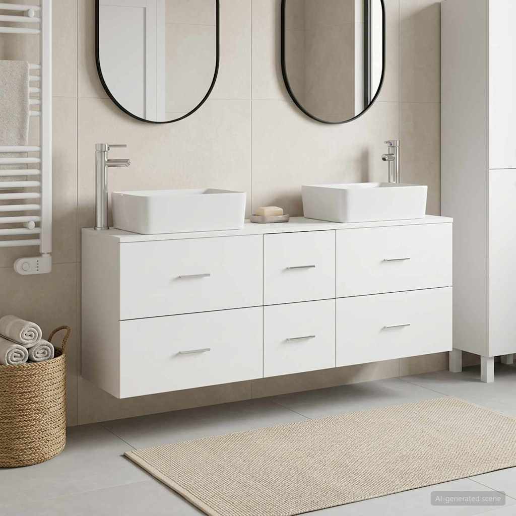 Badevrelsesskabst 3 stk. Hvid 53 x 34,5 x 63 cm