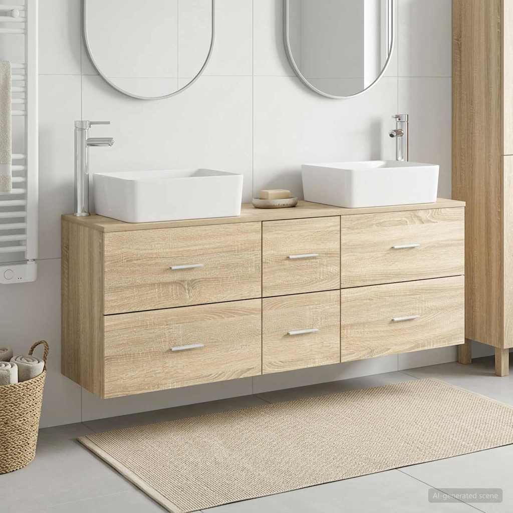 Badevrelsesskabst 3 stk. Sonoma-eg 53 x 34,5 x 63 cm