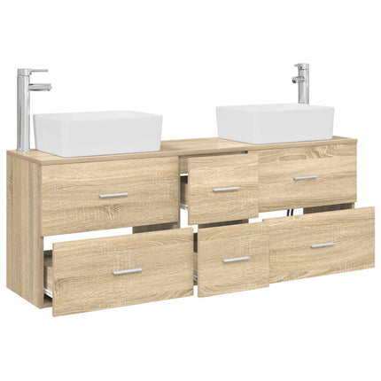 Badeværelsesskabsæt 3 stk. Sonoma-eg 53 x 34,5 x 63 cm