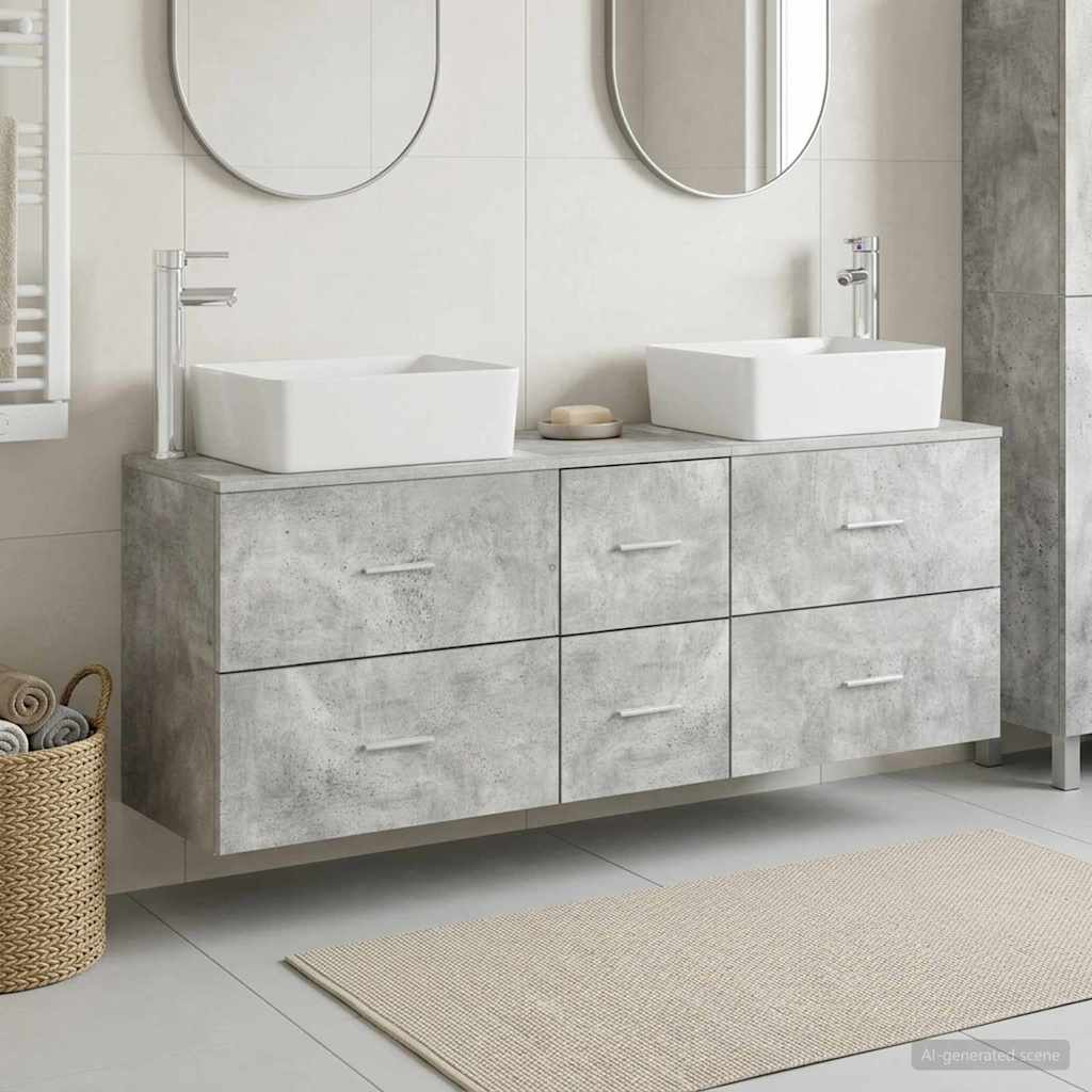 Badevrelsesskabst 3 stk. Betongr 53 x 34,5 x 63 cm