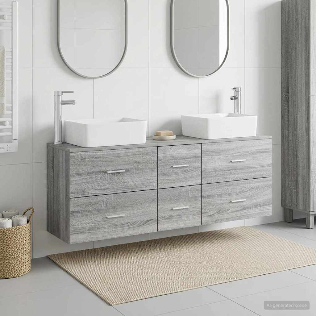 Badevrelsesskabst 3 stk. Gr Sonoma 53 x 34,5 x 63 cm