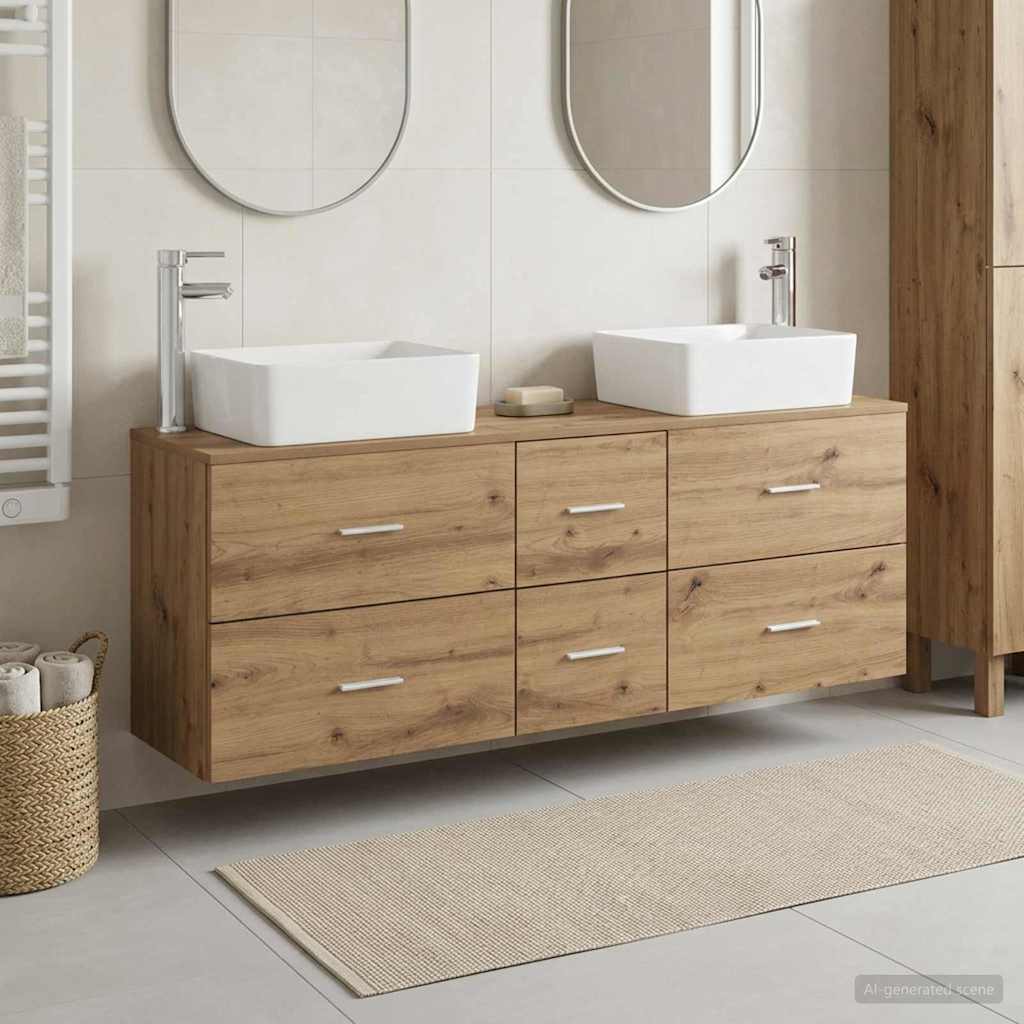 Badevrelsesskabst 3 stk. Artisan-eg 53 x 34,5 x 63 cm