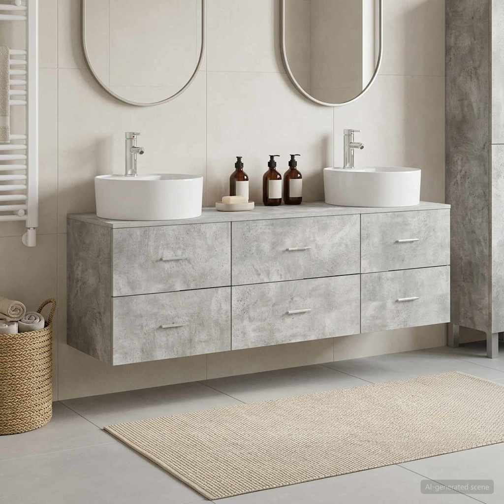 Badevrelsesskabst 3 stk. Betongr 62,5 x 44,5 x 50 cm
