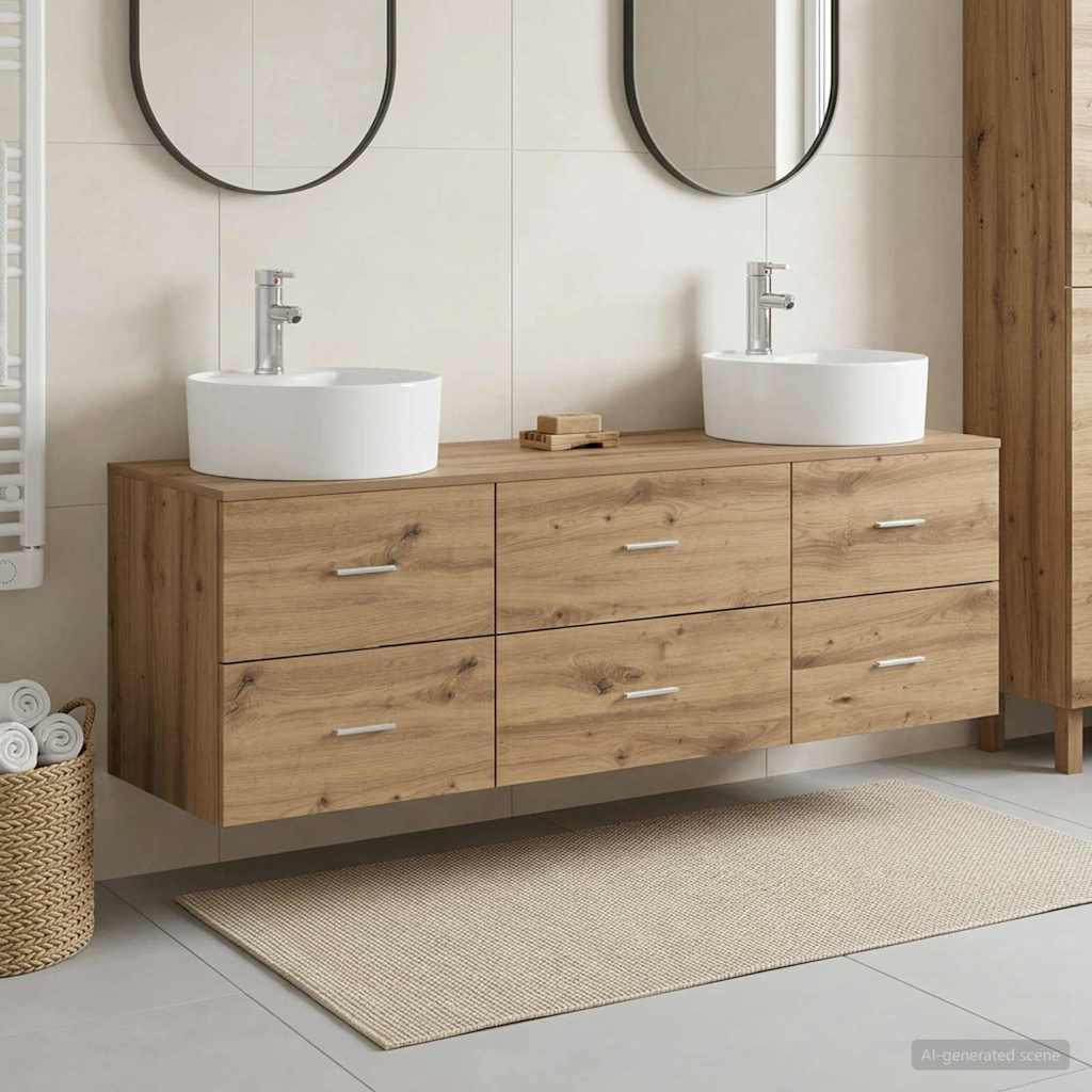 Badevrelsesskabst 3 stk. Artisan-eg 62,5 x 44,5 x 50 cm