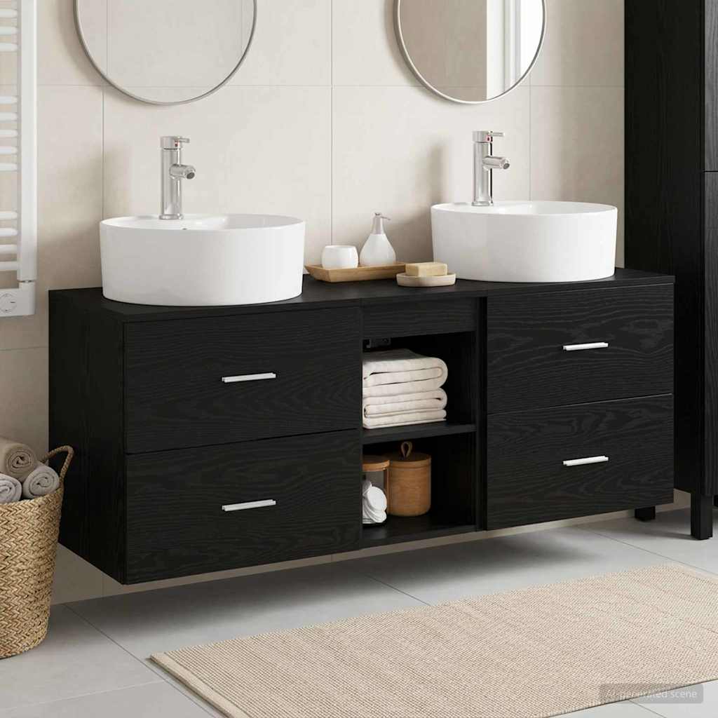 Badevrelsesskabst 3 stk. Sort 49,5 x 44,5 x 65 cm