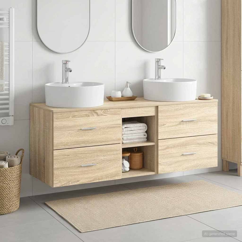 Badevrelsesskabst 3 stk. Sonoma-eg 49,5 x 44,5 x 65 cm