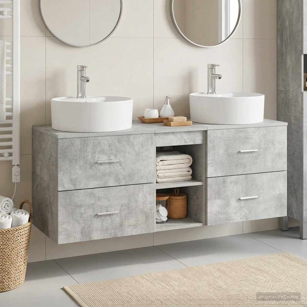 Badevrelsesskabst 3 stk. Betongr 49,5 x 44,5 x 65 cm