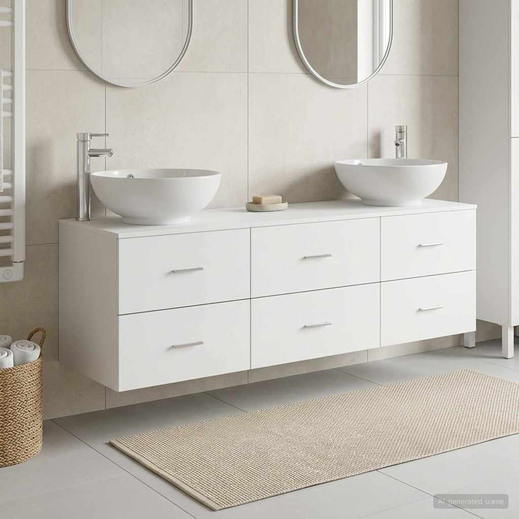 Badevrelsesmbel st 3 stk. Hvid 49,5 x 44,5 x 65 cm
