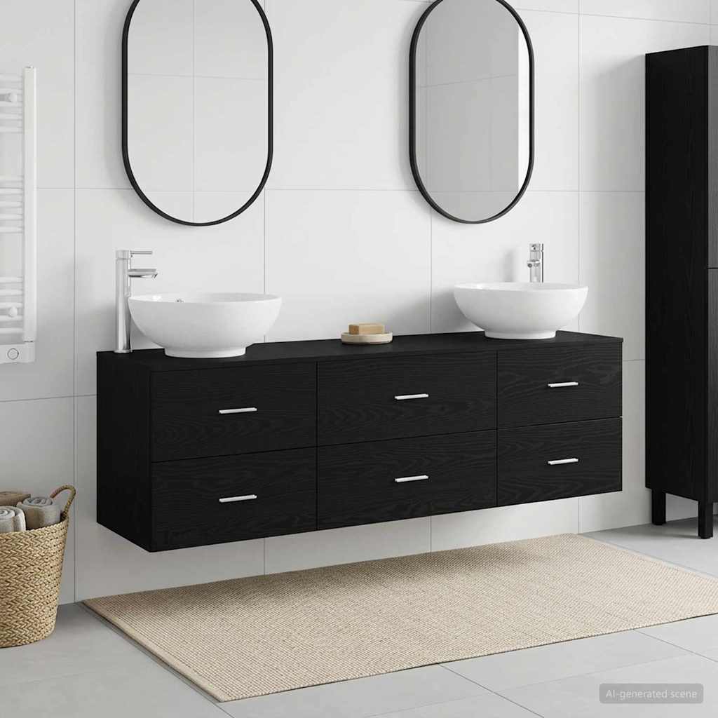 Badevrelsesmbel st 3 stk. Sort 49,5 x 44,5 x 65 cm