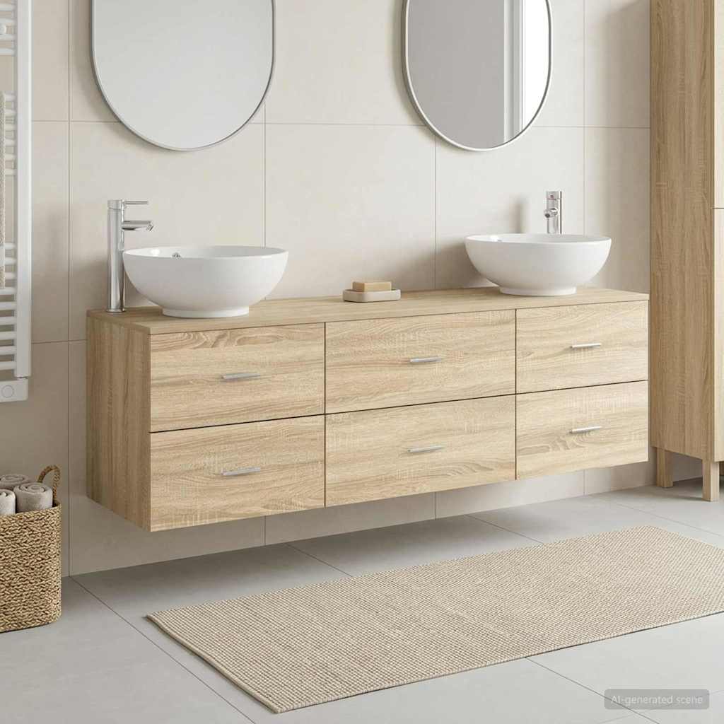 Badevrelsesmbel st 3 stk. Sonoma-eg 49,5 x 44,5 x 65 cm
