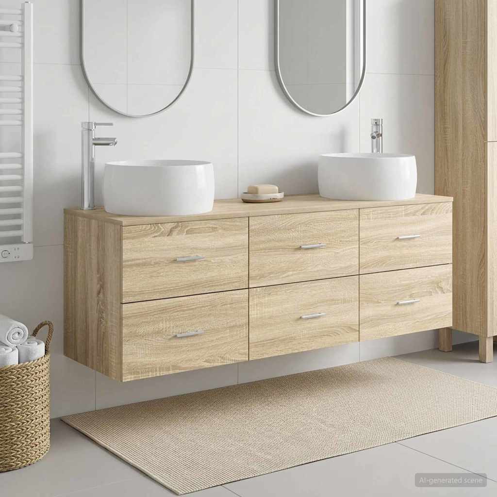 Badevrelsesmbel st 3 stk. Sonoma-eg 49,5 x 44,5 x 66 cm