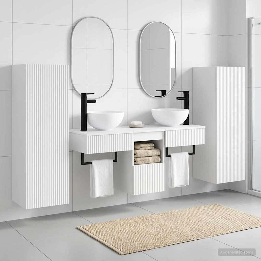 Badevrelsesmbel st 5 stk. Hvid 33 x 34,5 x 100 cm