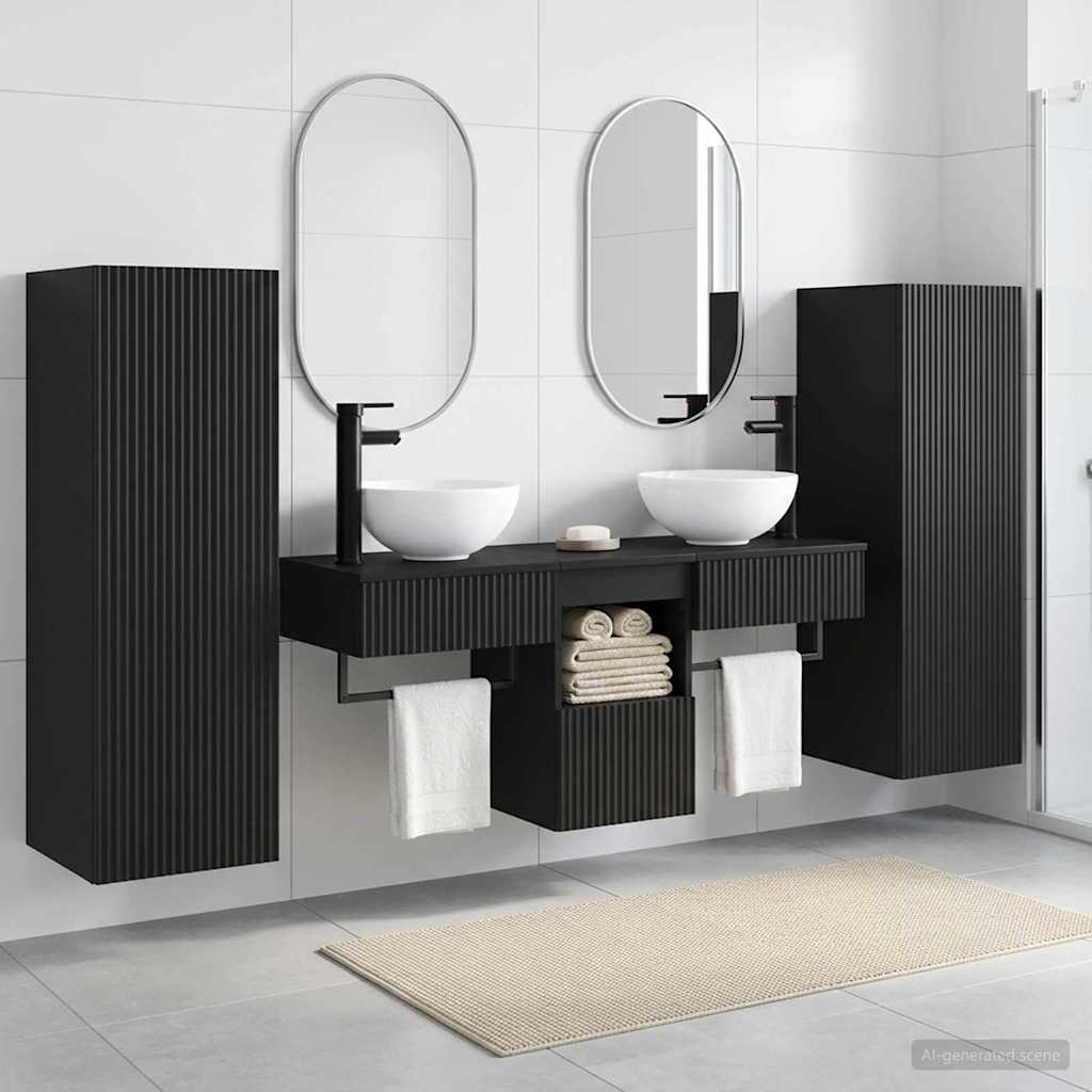 Badevrelsesmbel st 5 stk. Sort 33 x 34,5 x 100 cm