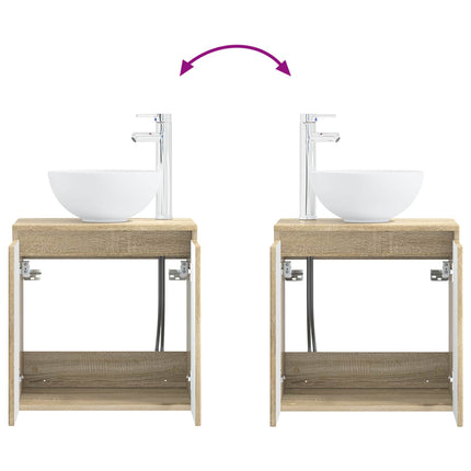 Badeværelsesmøbel sæt 5 stk. Sonoma-eg 33 x 34,5 x 100 cm