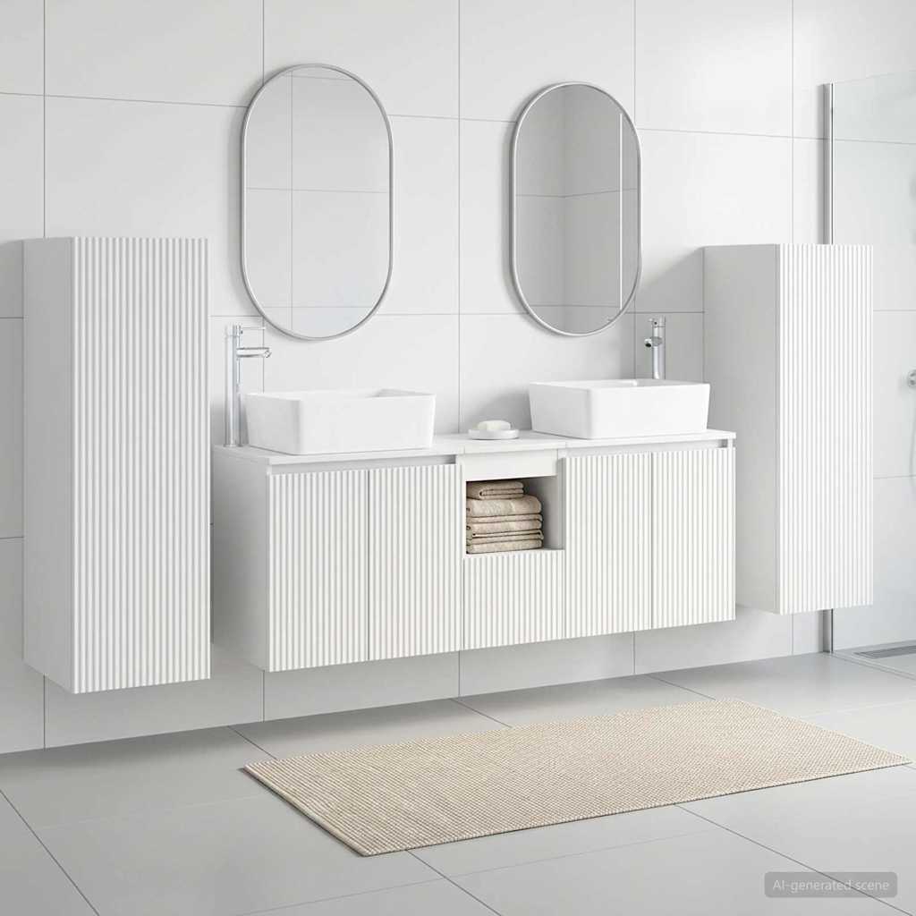 Badevrelsesmbel st 5 stk. Hvid 33 x 34,5 x 100 cm