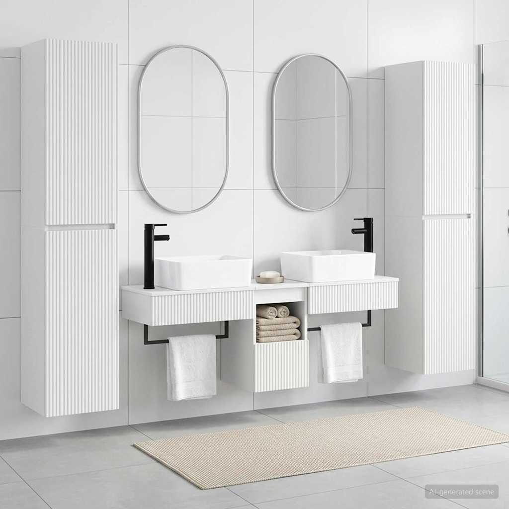 Badevrelsesmbel st 5 stk. Hvid 33 x 34,5 x 160 cm