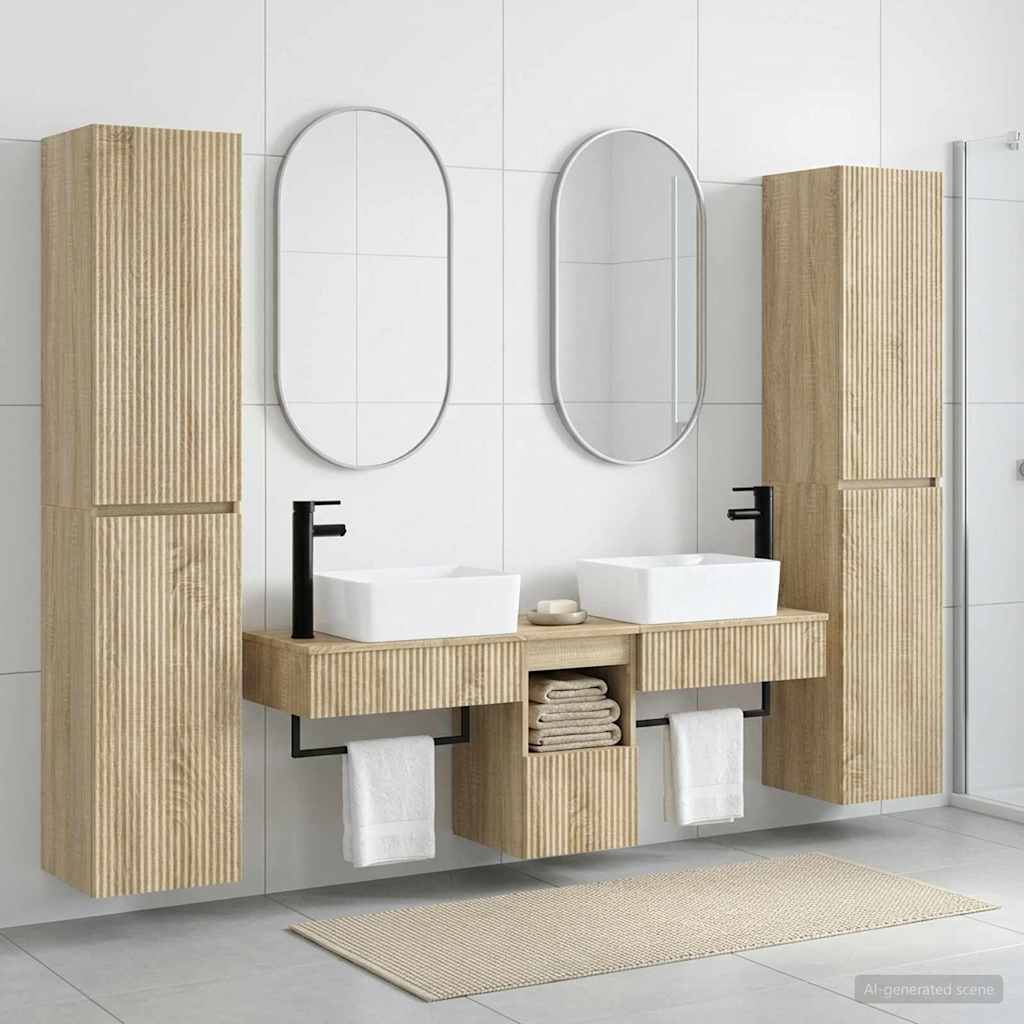 Badevrelsesmbel st 5 stk. Sonoma-eg 33 x 34,5 x 160 cm