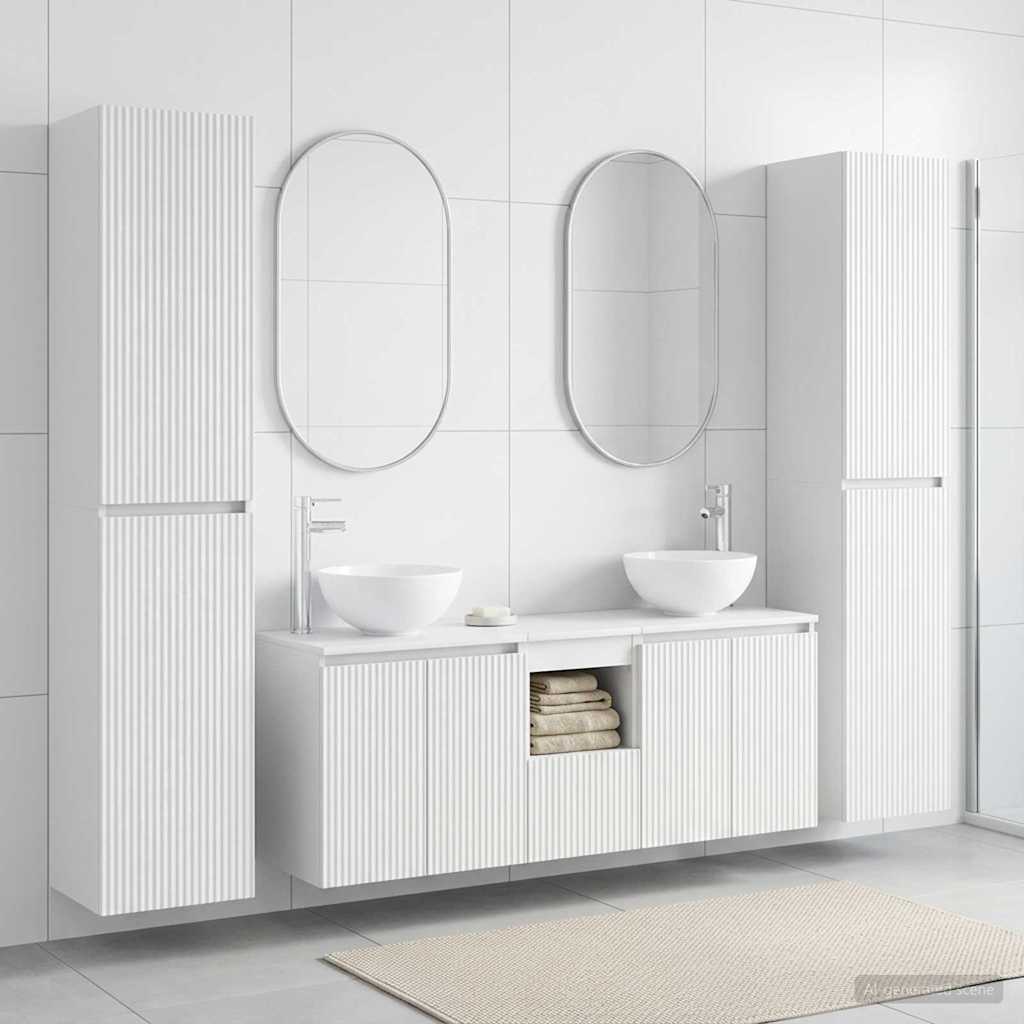 Badevrelsesmbel st 5 stk. Hvid 33 x 34,5 x 160 cm