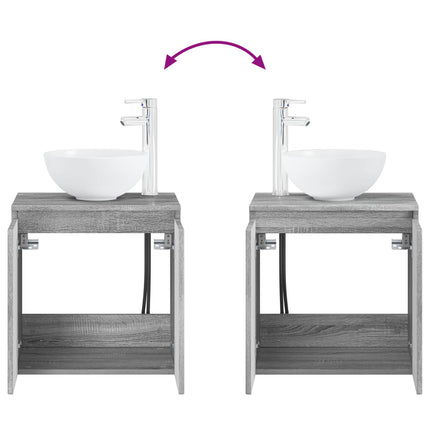 Badeværelsesmøbel sæt 5 stk. Grå Sonoma 33 x 34,5 x 160 cm