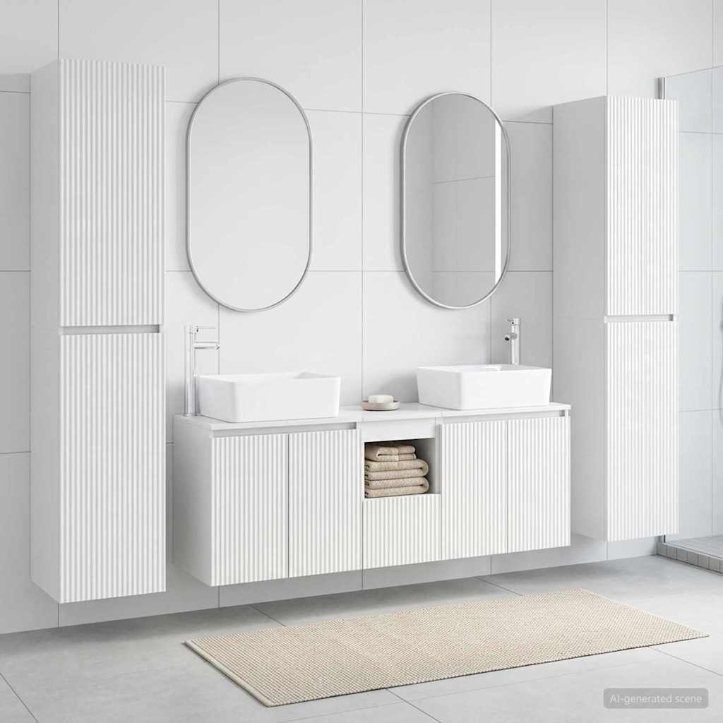Badevrelsesmbel st 5 stk. Hvid hjglans 33 x 34,5 x 160 cm