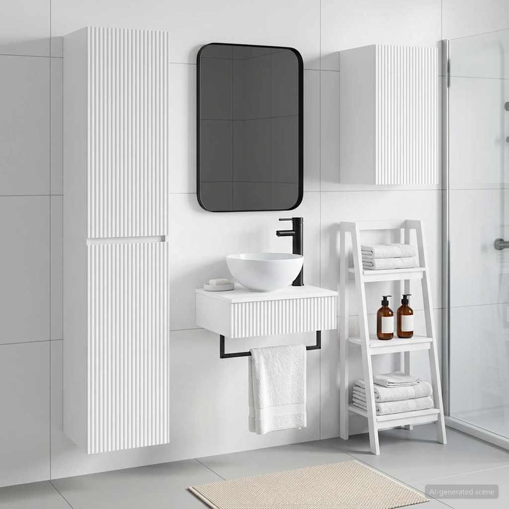 Badevrelsesmbel st 3 stk. Hvid 33 x 34,5 x 160 cm