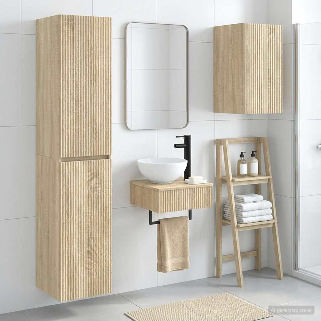 Badevrelsesmbel st 3 stk. Sonoma-eg 33 x 34,5 x 160 cm