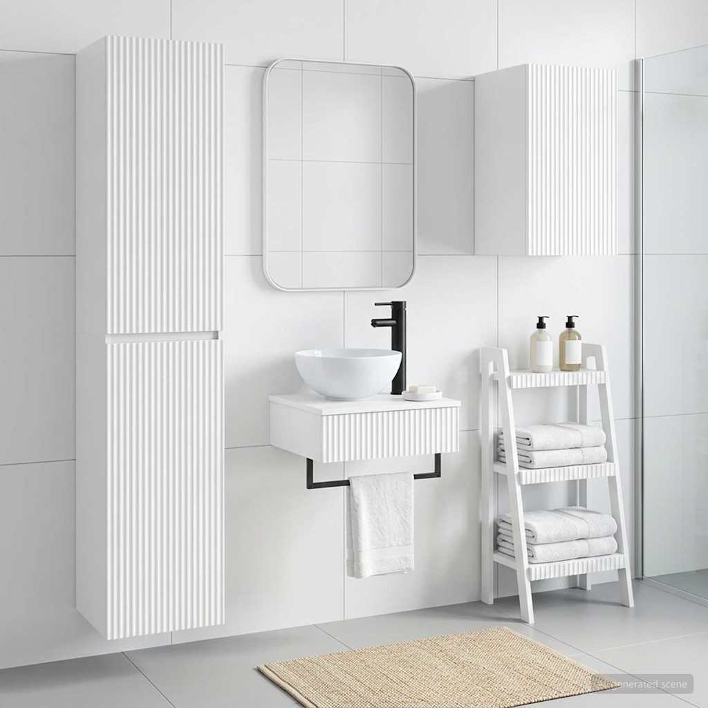 Badevrelsesmbel st 3 stk. Hvid hjglans 33 x 34,5 x 160 cm