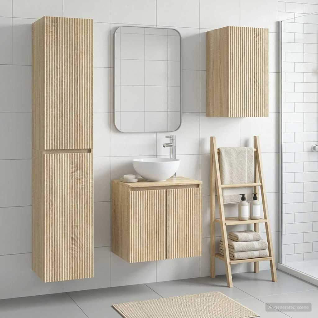 Badevrelsesmbel st 3 stk. Sonoma-eg 33 x 34,5 x 160 cm