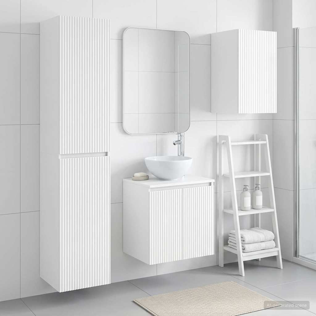Badevrelsesmbel st 3 stk. Hvid hjglans 33 x 34,5 x 160 cm
