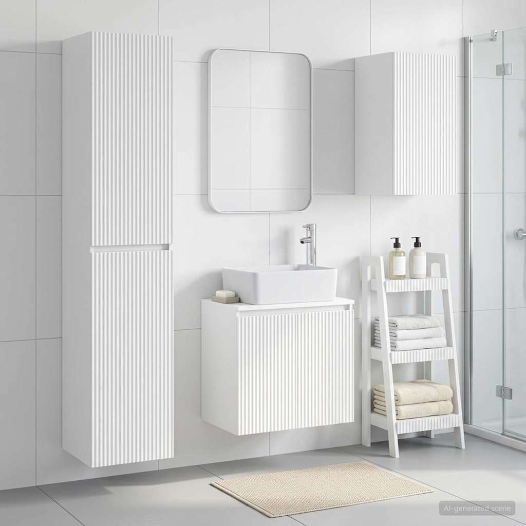 Badevrelsesmbel st 3 stk. Hvid 33 x 34,5 x 160 cm