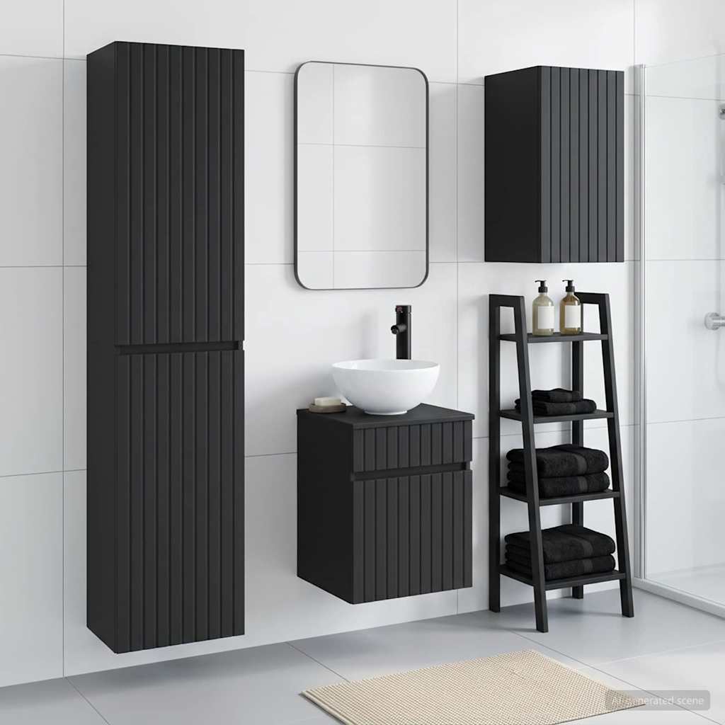 Badevrelsesmbel st 3 stk. Sort 33 x 34,5 x 160 cm