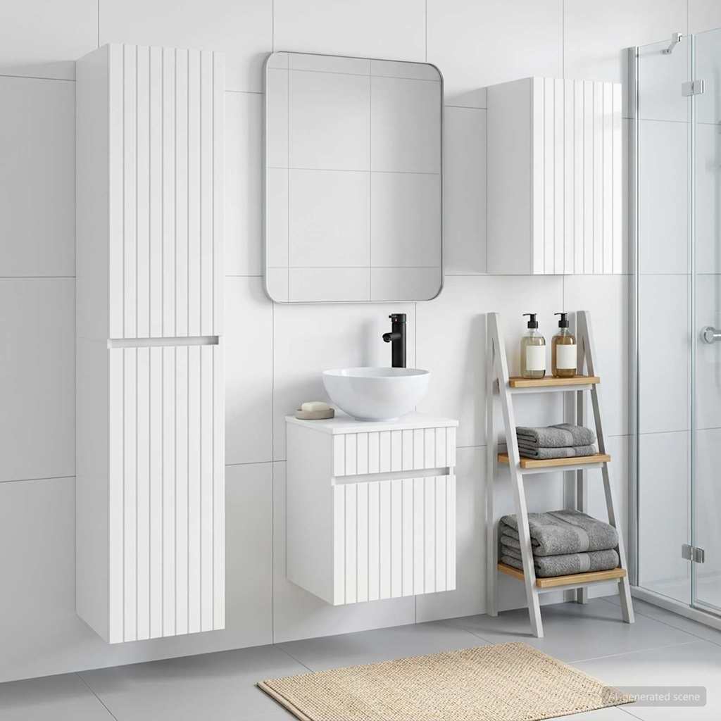 Badevrelsesmbel st 3 stk. Hvid hjglans 33 x 34,5 x 160 cm