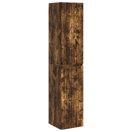 Badeværelsesmøbel sæt 3 stk. Røget eg 33 x 34,5 x 160 cm