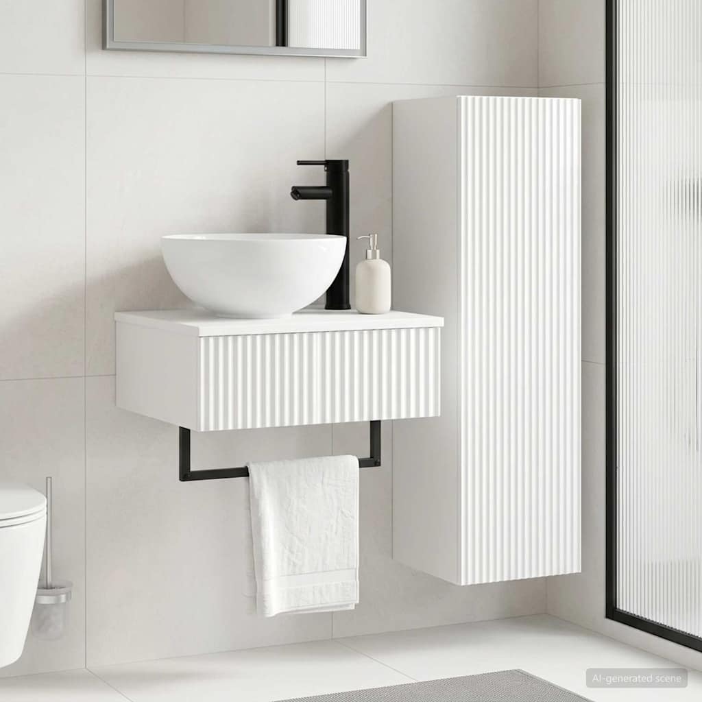 Badevrelsesmbel st 2 stk. Hvid hjglans 33 x 34,5 x 100 cm