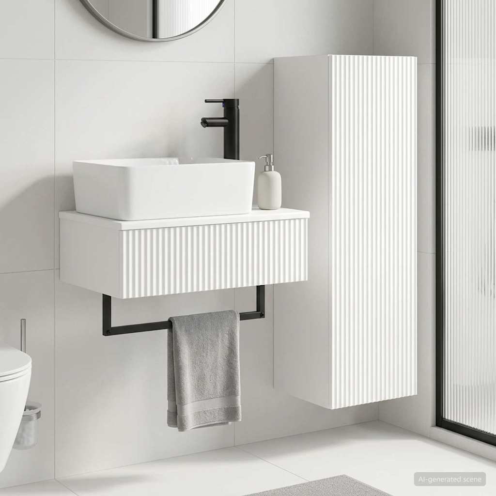 Badevrelsesmbel st 2 stk. Hvid hjglans 33 x 34,5 x 100 cm