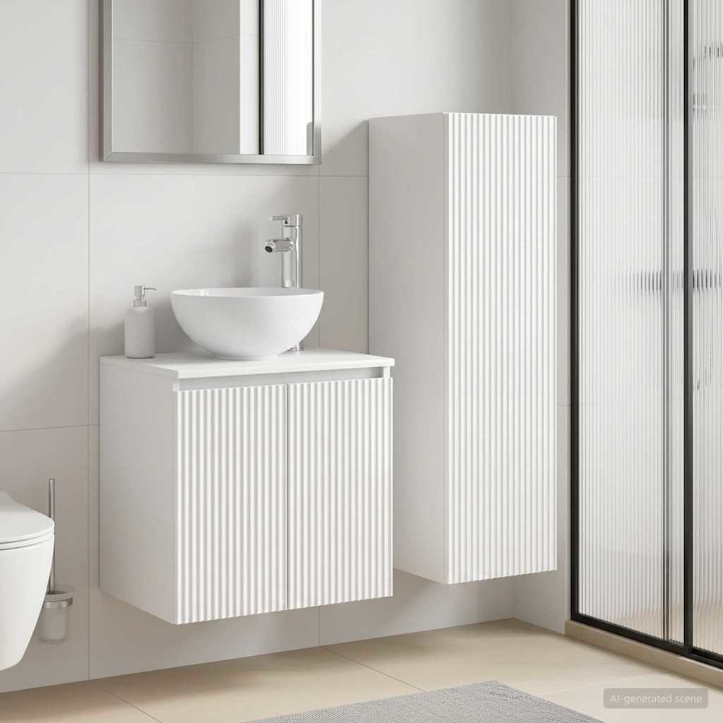 Badevrelsesmbel st 2 stk. Hvid hjglans 33 x 34,5 x 100 cm