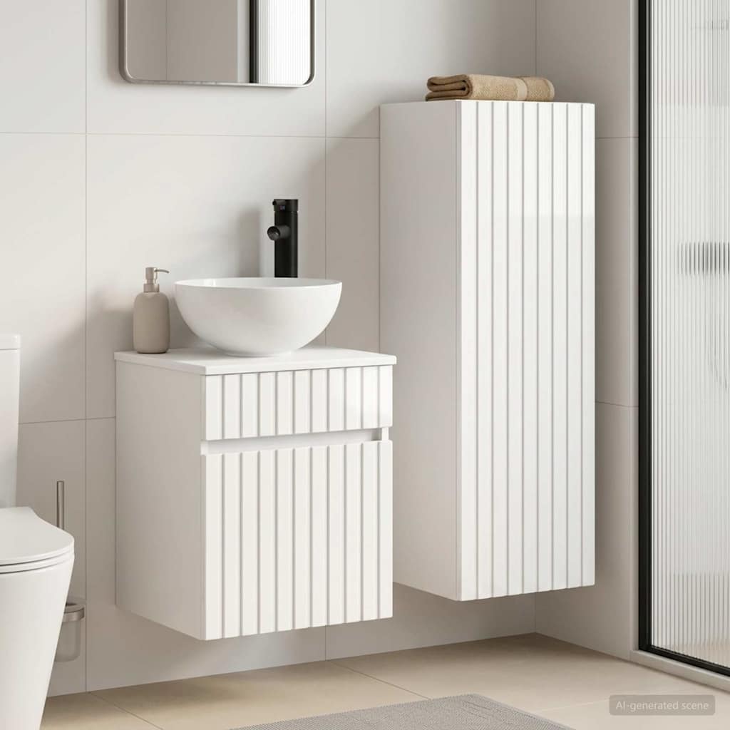 Badevrelsesmbel st 2 stk. Hvid hjglans 33 x 34,5 x 100 cm
