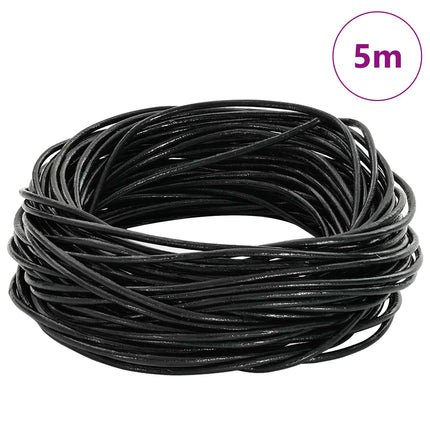 Lædersnor 1 Sort Ø1,5 mm x 5 m Læder