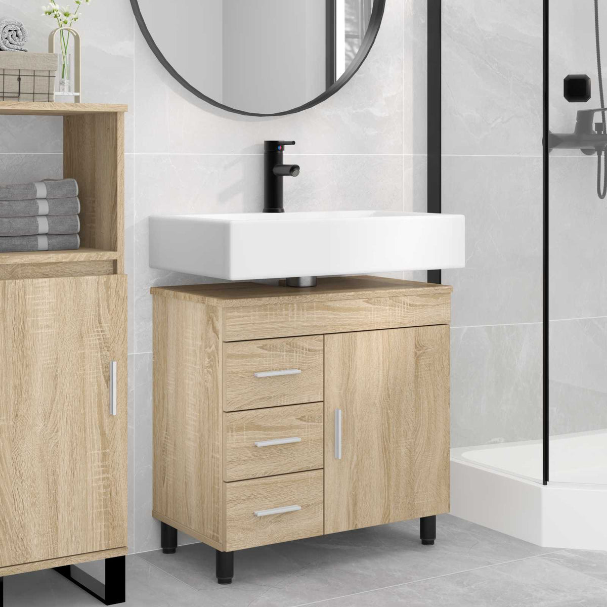 Badevrelse Vaskeskab Sonoma-eg 60 x 35 x 60 cm Konstrueret tr