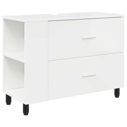 Badeværelse Vaskeskab Hvid højglans 80 x 35 x 60 cm