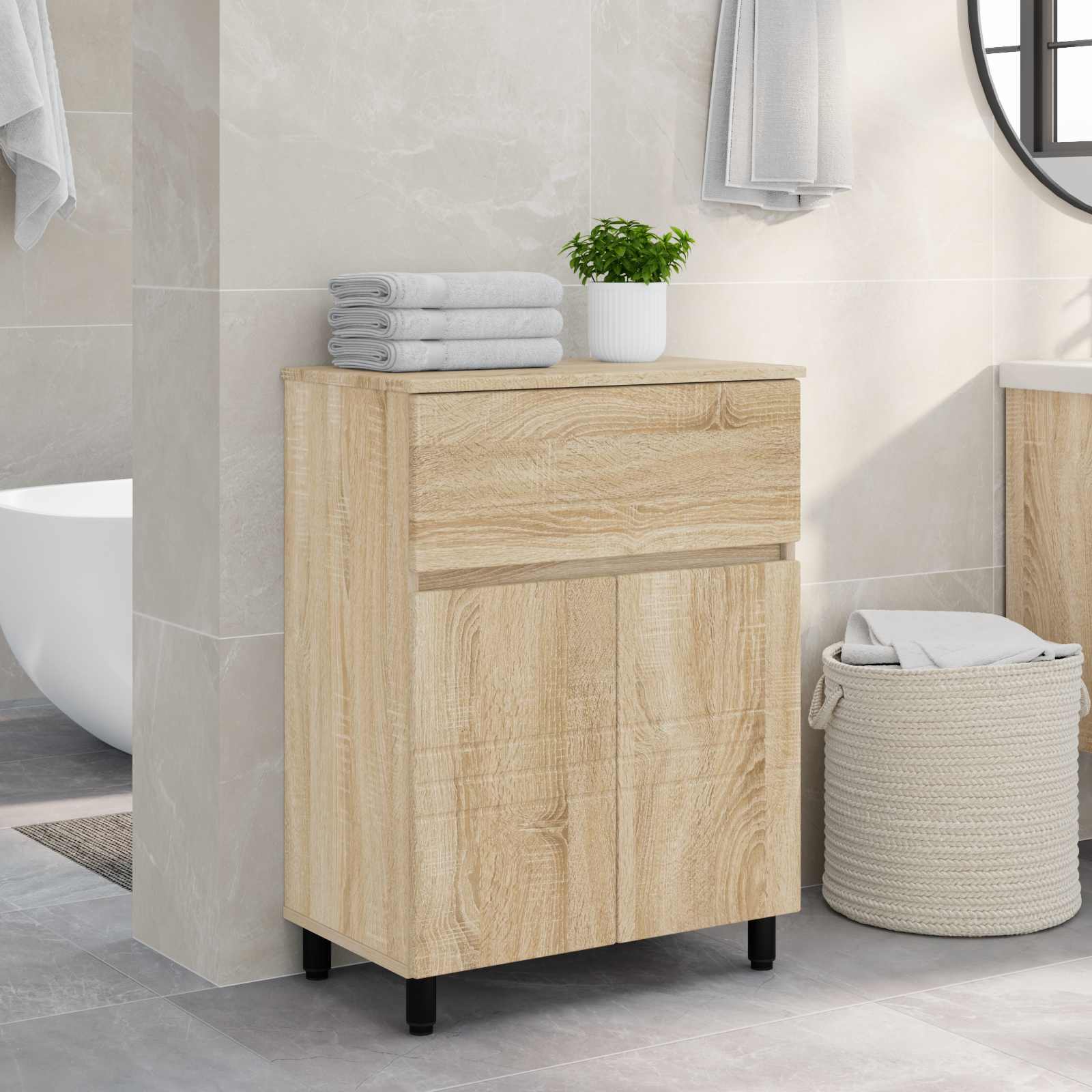 Badevrelse Vaskeskab Sonoma-eg 60 x 35 x 80 cm Konstrueret tr