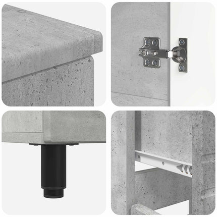 Badeværelse Vaskeskab Betongrå 60 x 35 x 80 cm Konstrueret træ
