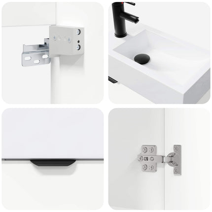 Badeværelses Vanity-enhed med Armatur Hvid 45,5 x 22,5 x 84 cm
