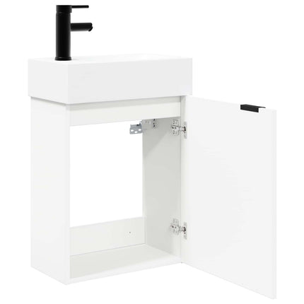 Badeværelses Vanity-enhed med Armatur Hvid 45,5 x 22,5 x 84 cm