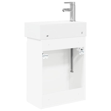Badeværelses Vanity-enhed med Armatur Hvid 45,5 x 22,5 x 84 cm