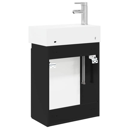 Badeværelses Vanity-enhed med Armatur Sort 45,5 x 22,5 x 84 cm