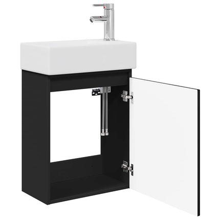 Badeværelses Vanity-enhed med Armatur Sort 45,5 x 22,5 x 84 cm